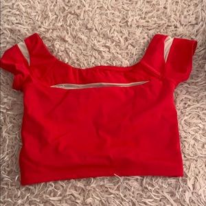 Red Balera Crop Dance top